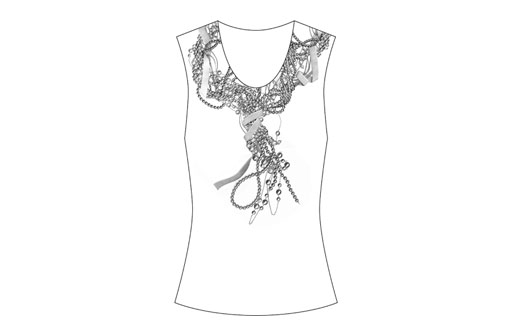 Platzierter Druck "Perlen"