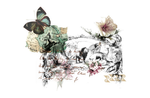 Platzierter Druck "Afrika"