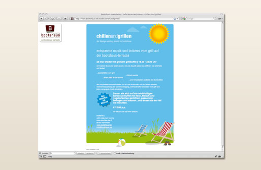 Microsite Bootshaus - Chillen und Grillen