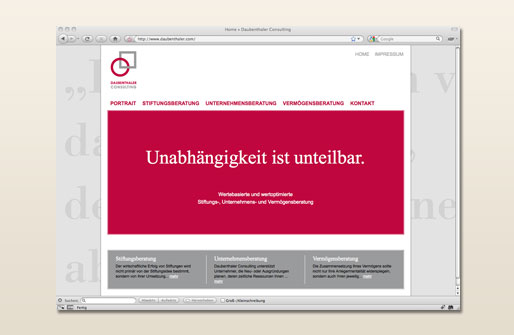 Internetpräsenz Daubenthaler Consulting