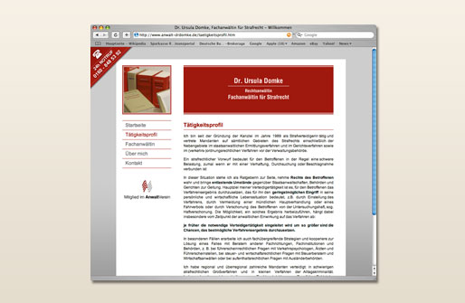 Internetpräsenz Anwaltskanzlei Dr. Domke