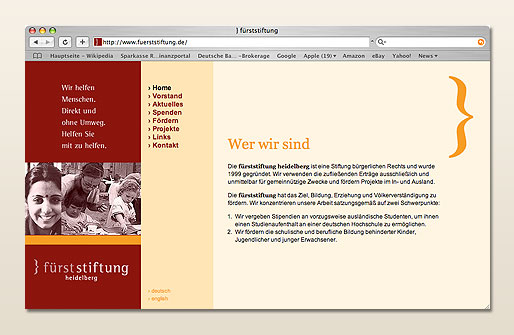 Internetpräsenz Fürststiftung