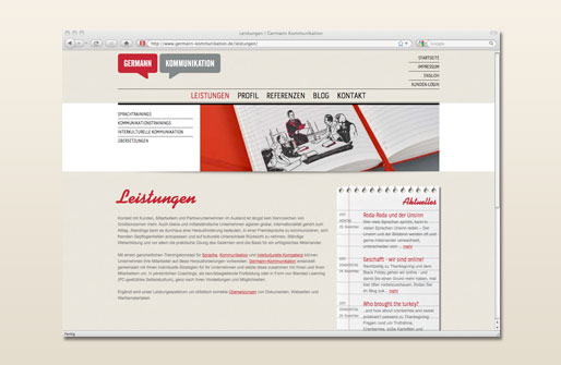 Internetpräsenz Germann Kommunikation