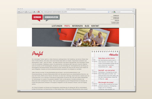 Internetpräsenz Germann Kommunikation